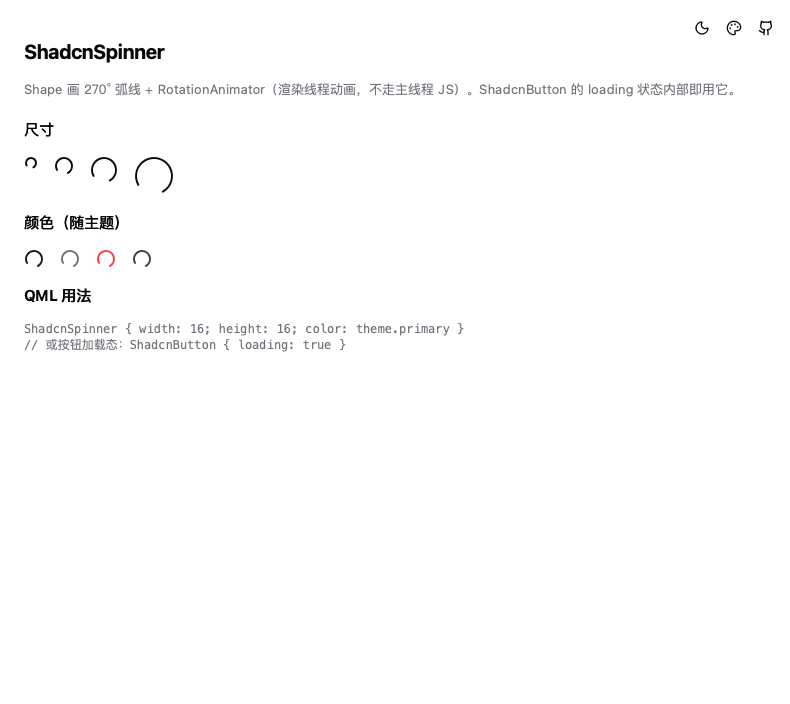 ShadcnSpinner 效果展示